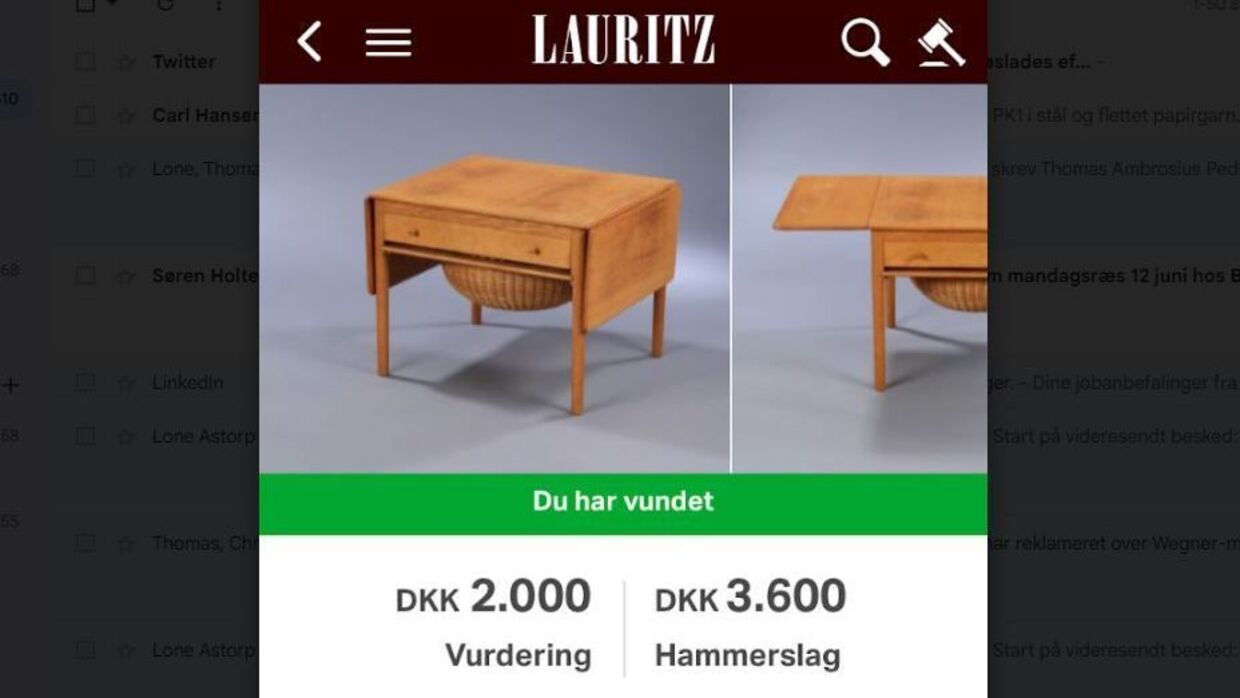 Det var dette Wegner-sybord, som Lone Astorp fra Hjørring købte i april i år. 