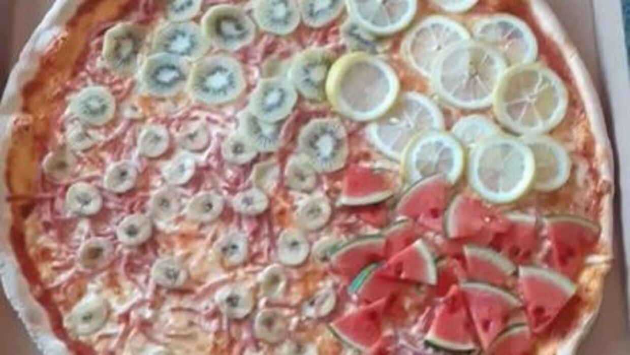 Pizzaen er inspireret af sangen 'Banan Melon Kiwi & Citron' af svenske Hooja.