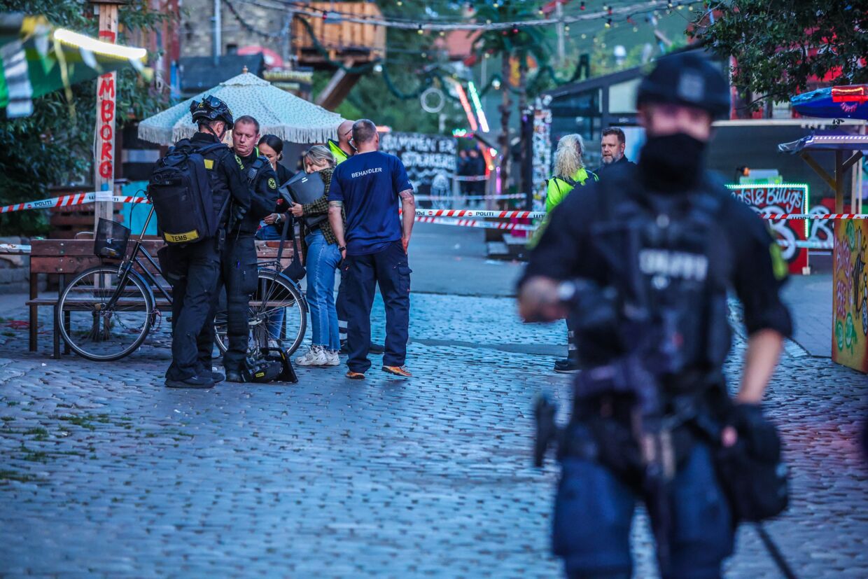 Politiet har været talstærkt til stede på Christiania.