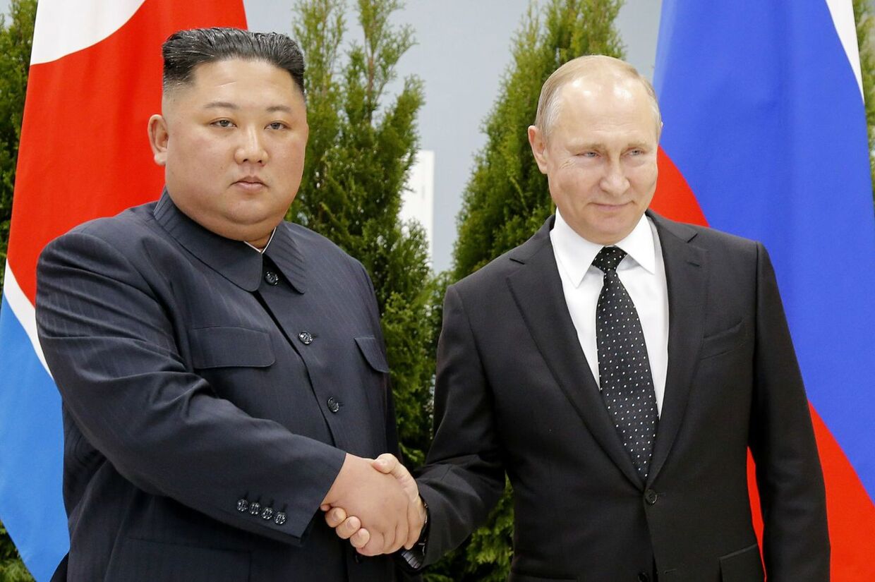 Kim Jong-un og Vladimir Putin ved deres seneste møde i april 2019.