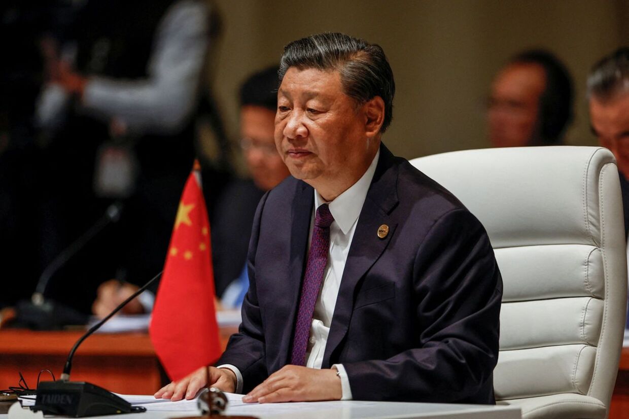 Den kinesiske præsident, Xi Jinping, ses her under Brics-mødet i Sydafrika i august 2023.