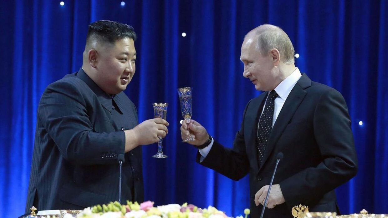 Her ses et billede fra Vladimir Putin og Kim Jong-uns møde i april 2019.