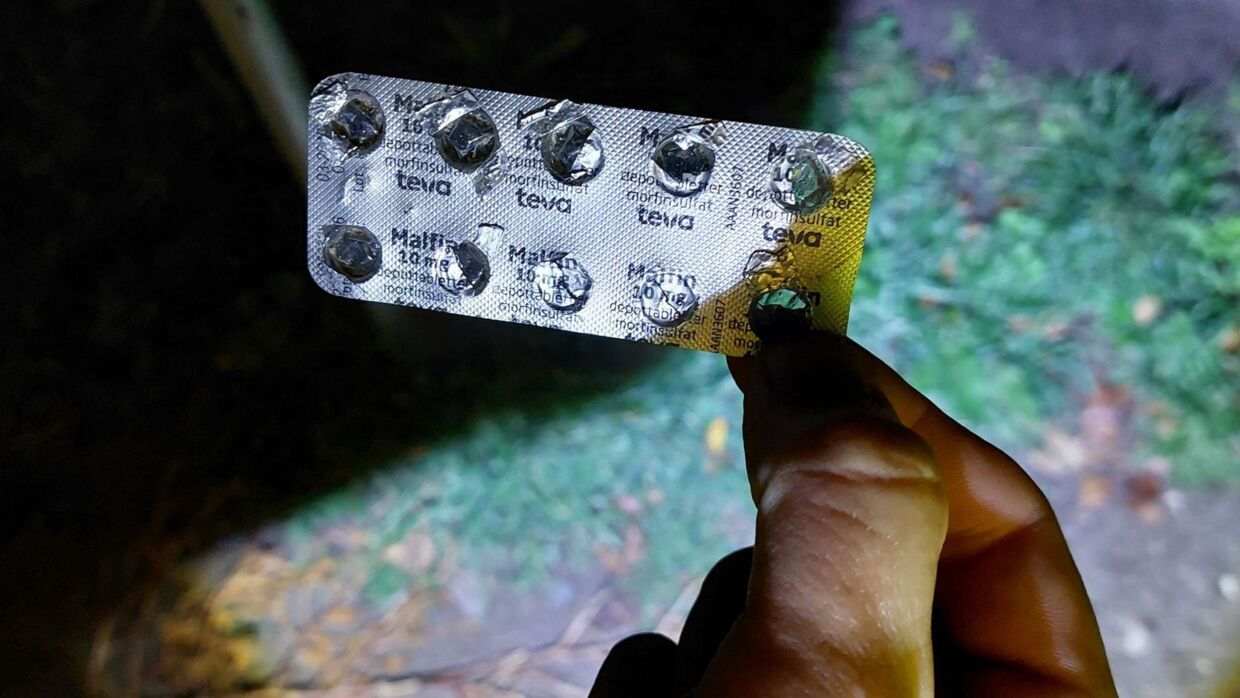 Det er morfin-piller af typen Malfin, som natteravnene har fundet.