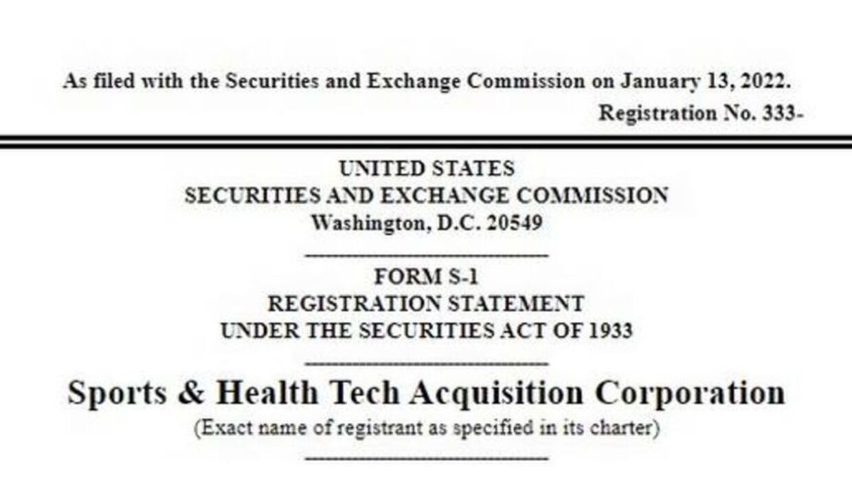Anmeldelsen U.S. Securities and Exchange Commission 13. januar 2022.