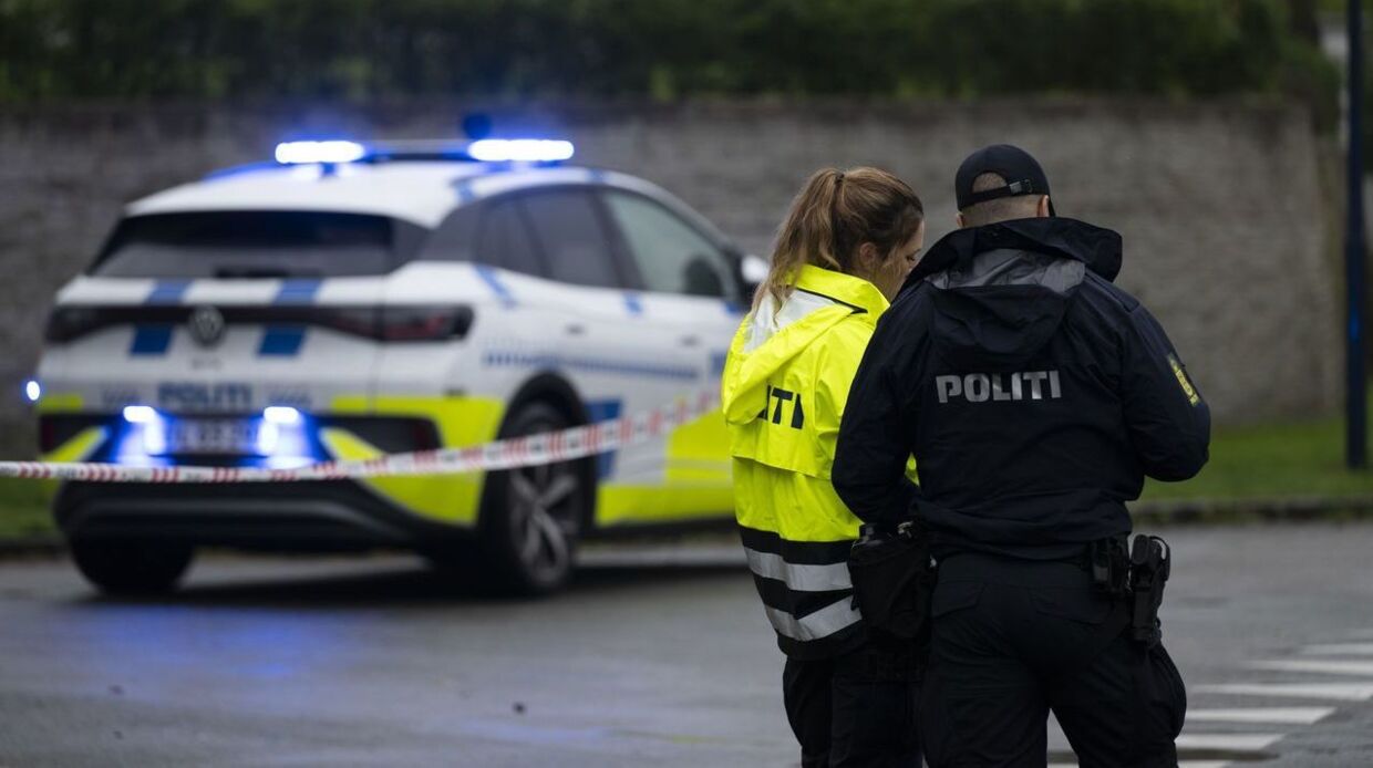 Politiet var talstærkt til stede i Brønshøj.