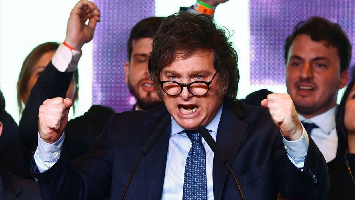 Javier Milei fik mere end 55 procent af stemmerne ved søndagens præsidentvalg i Argentina.
