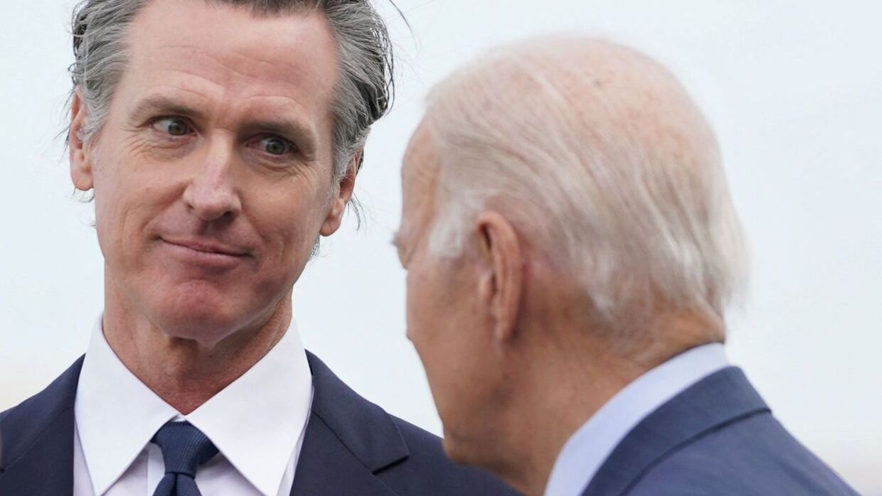 Gavin Newsom tager mod Joe Biden i Californien for få uger siden i forbindelse med APEC-topmødet.