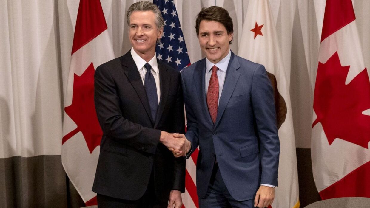 Gavin Newsom med Justin Trudeau.