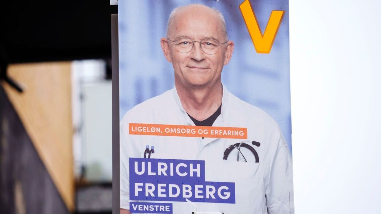 Valgplakat for Ulrich Fredberg fra Venstre i Herning torsdag den 13. oktober 2022. Der afholdes folketingsvalg den 1. november 2022. (Foto: Bo Amstrup/Ritzau Scanpix)
