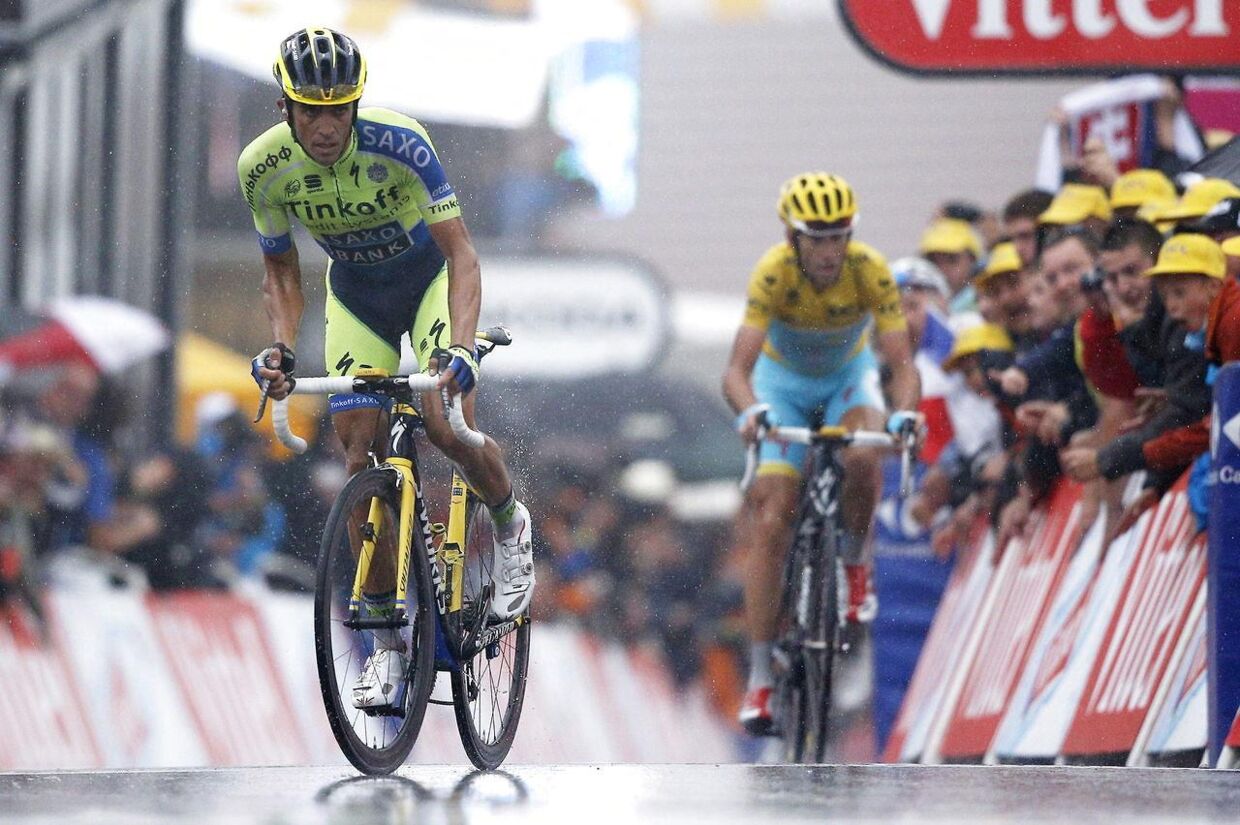 Alberto Contador hentede få, men vigtige sekunder ind på Nibali