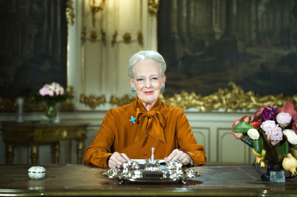 Dronning Margrethe på Fredensborg Slot nytårsaften.