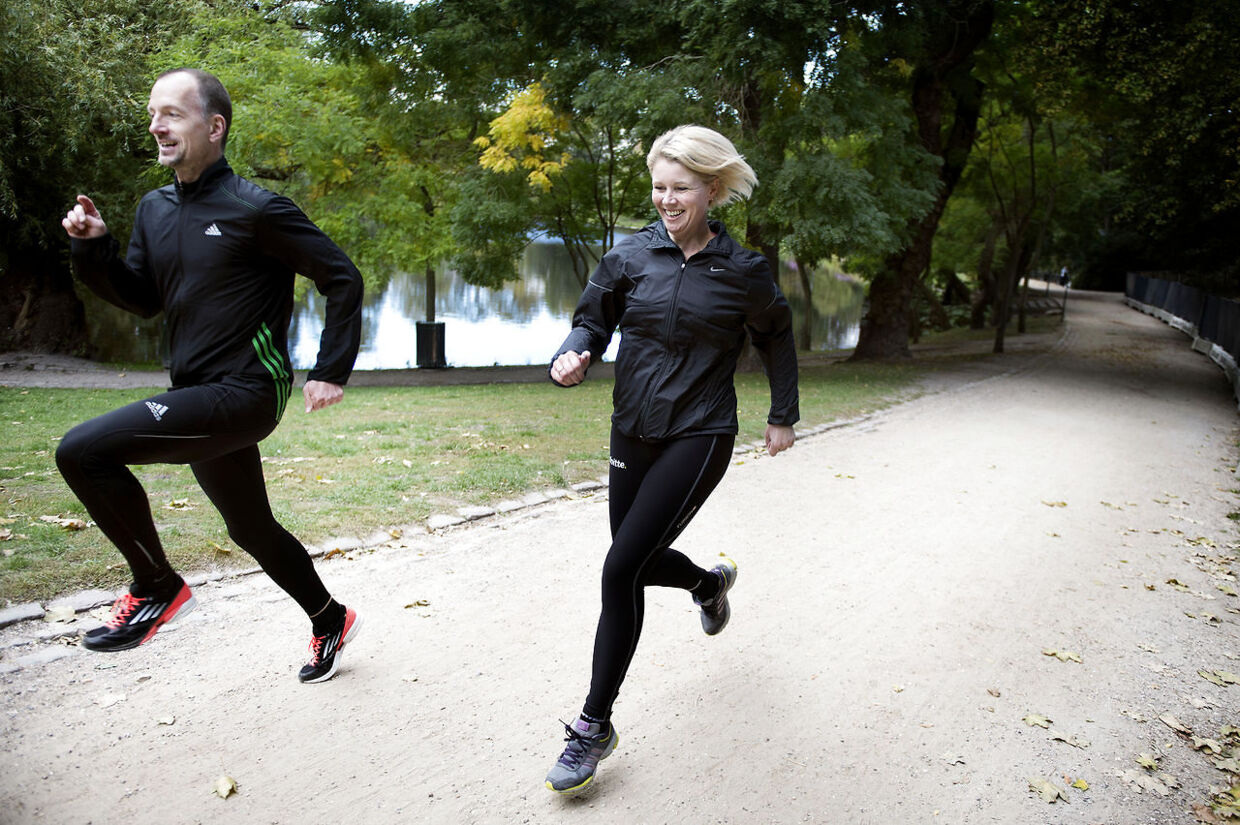 Pia Allerslev og Thomas Nolan trænede for første gang sammen i Ørstedsparken og ser frem til samarbejdet, der skal bringe hende i form til VM på halvmaraton 29. marts 2014. 