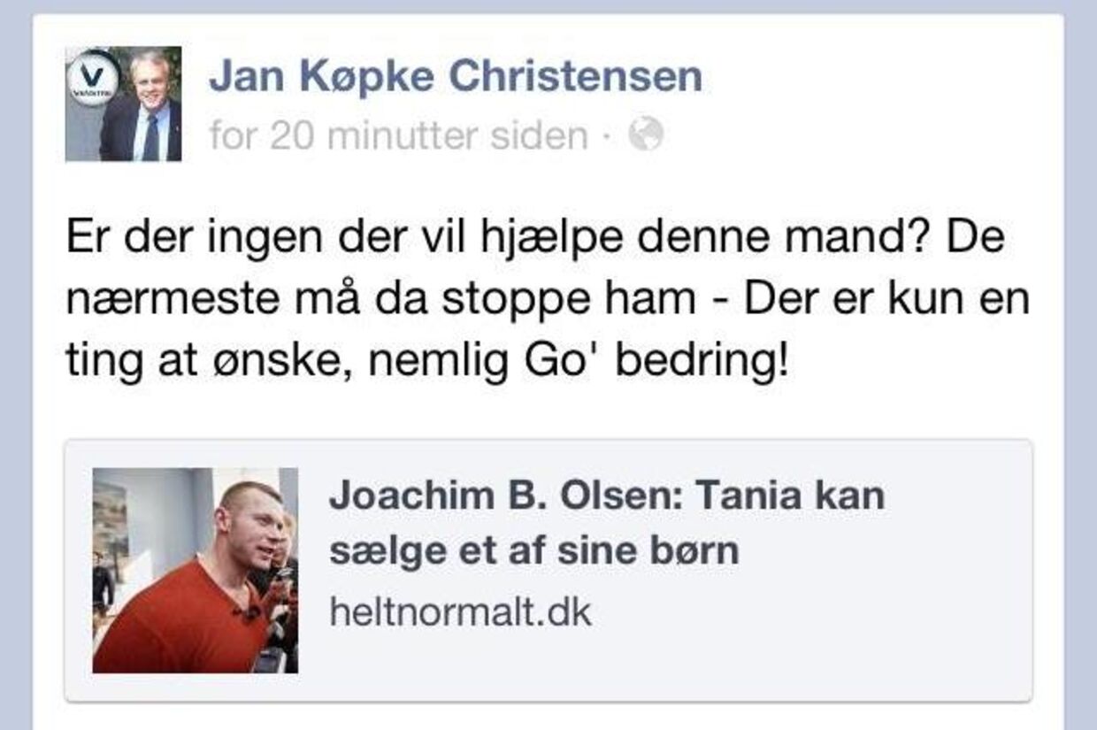Jan Køpke Christensen har nu fjernet linket fra hans facebookside.
