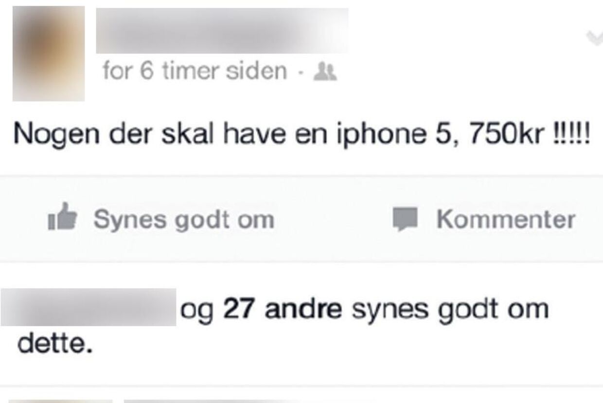 Efter det brutale overfald satte en af pigerne en iPhone 5 til salg på Facebook. Sofia blev frarøvet sin.