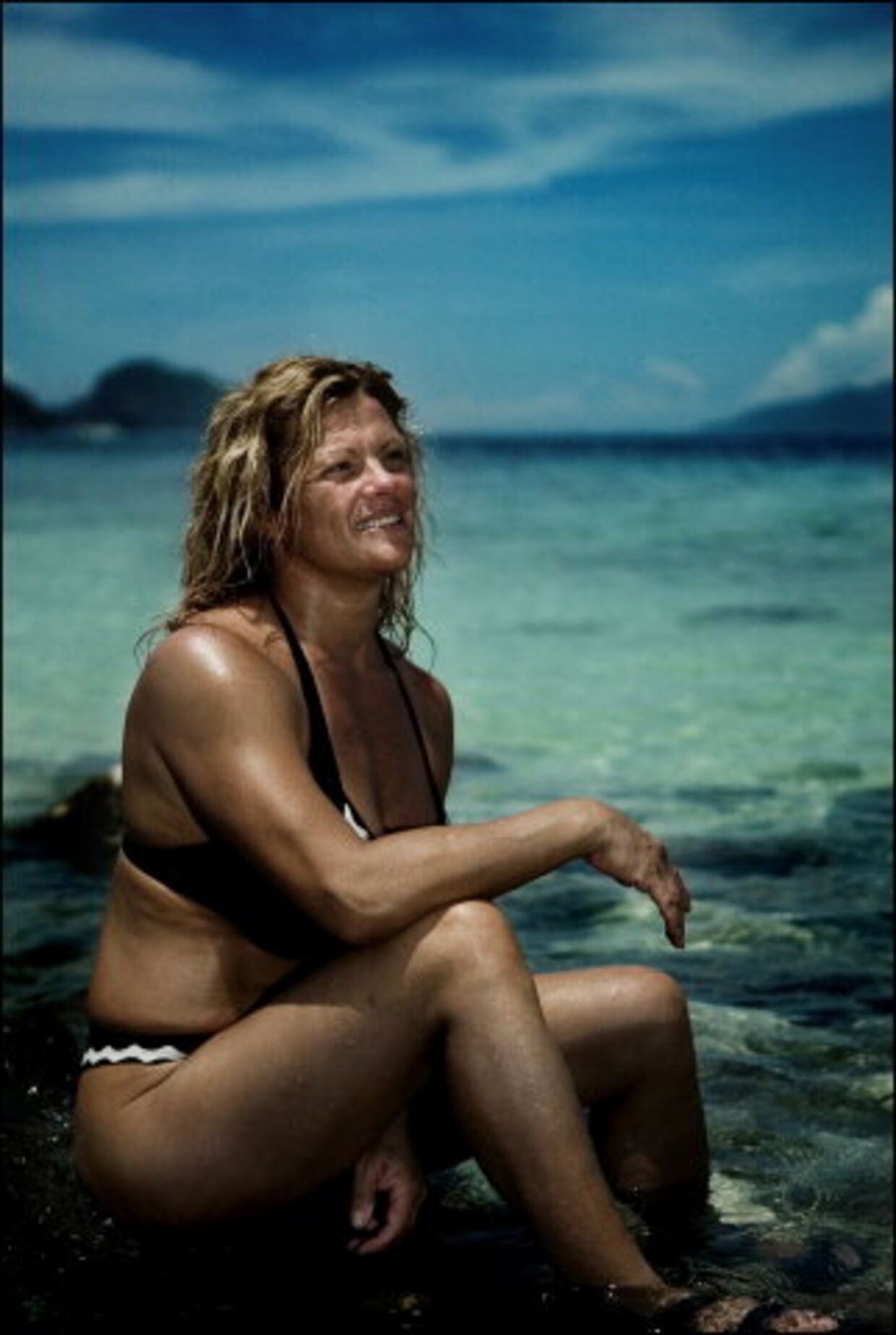 Michelle Strøyer Engstrøm blev den første vinder i årets udgave af Robinson og røg derfor over på vinder-øen. Foto: Jeppe Carlsen