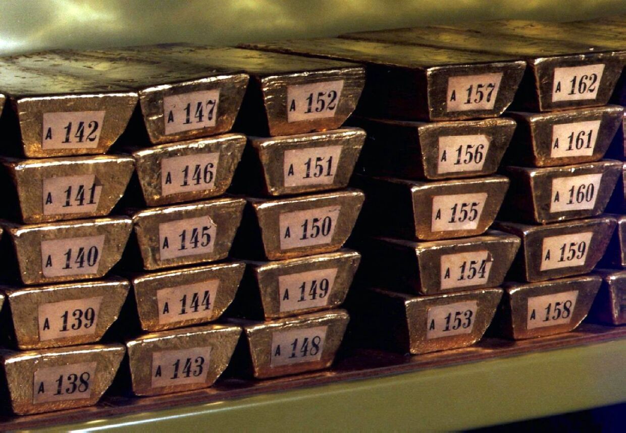 Danmark har 67 tons guld deponeret i guldbarer som disse.