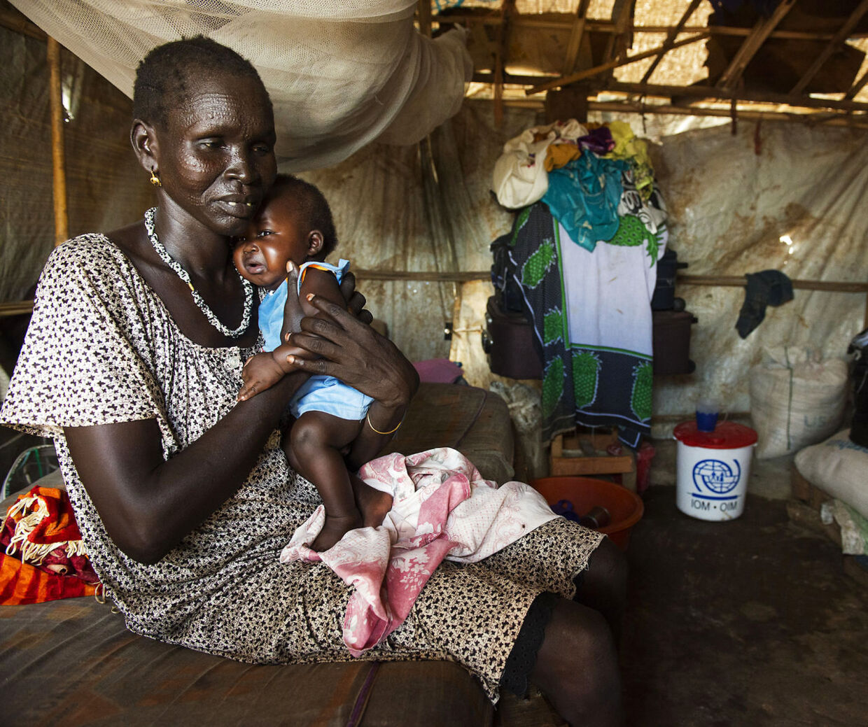 Kvinde i UN flygtningelejr i Juba i Sydsudan.