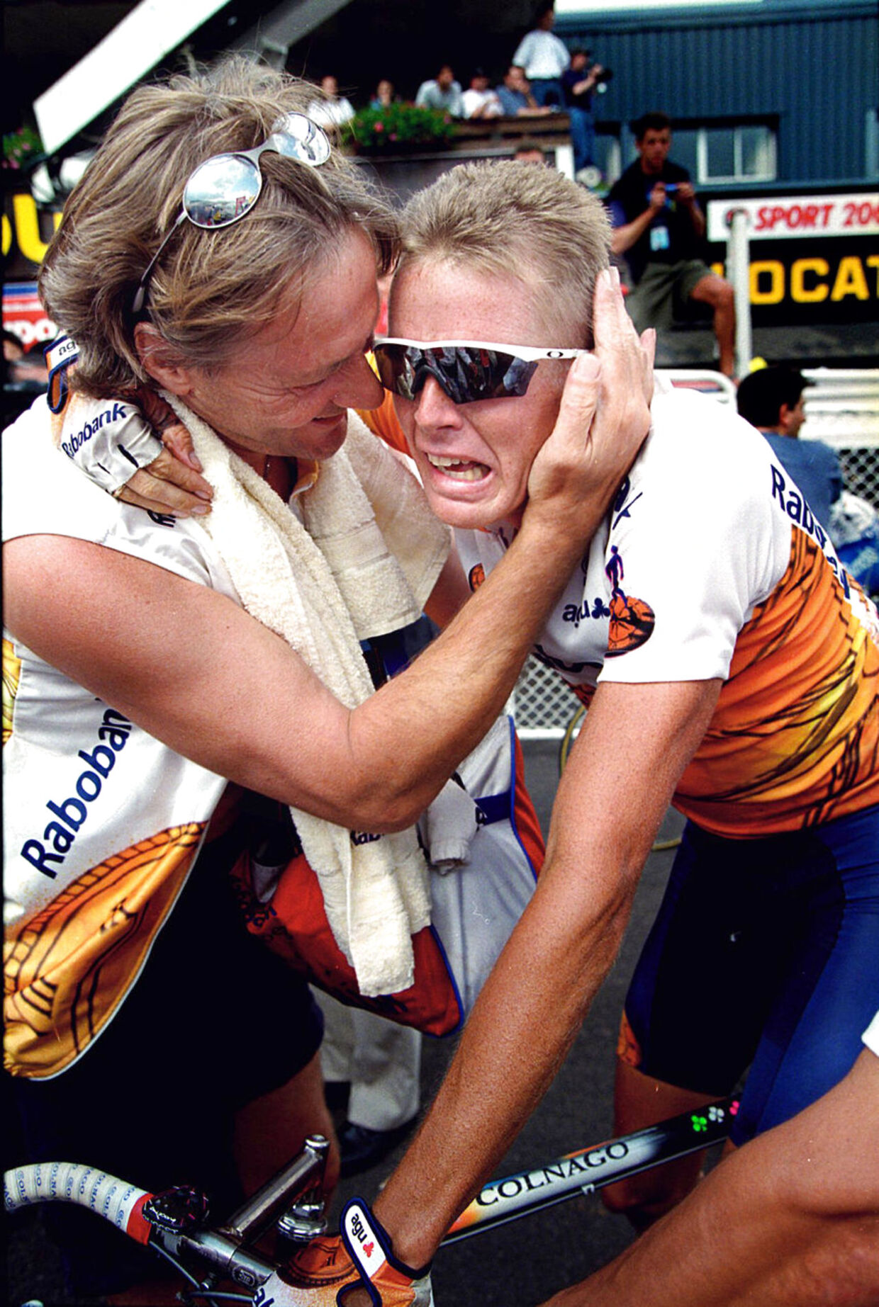 Rolf Sørensen efter sin Tour de France-etapesejr i 1996.