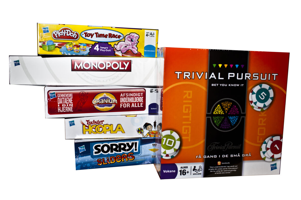 Monopoly, Trivial Pursuit, Cranium, Twister Hoopla, Sorry Sliders og Playdoh: Toy Time Race kan alle sammen blive dine til jul.