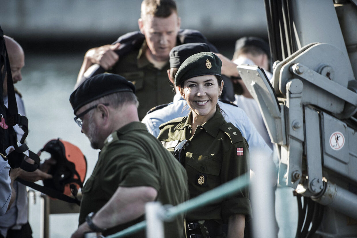 Kronprinsesse Mary deltager i Hjemmeværnets Landsøvelse 2016 i Fredericia d. 4, juni 2016.. (Foto: Michael Drost-Hansen/Scanpix 2016)