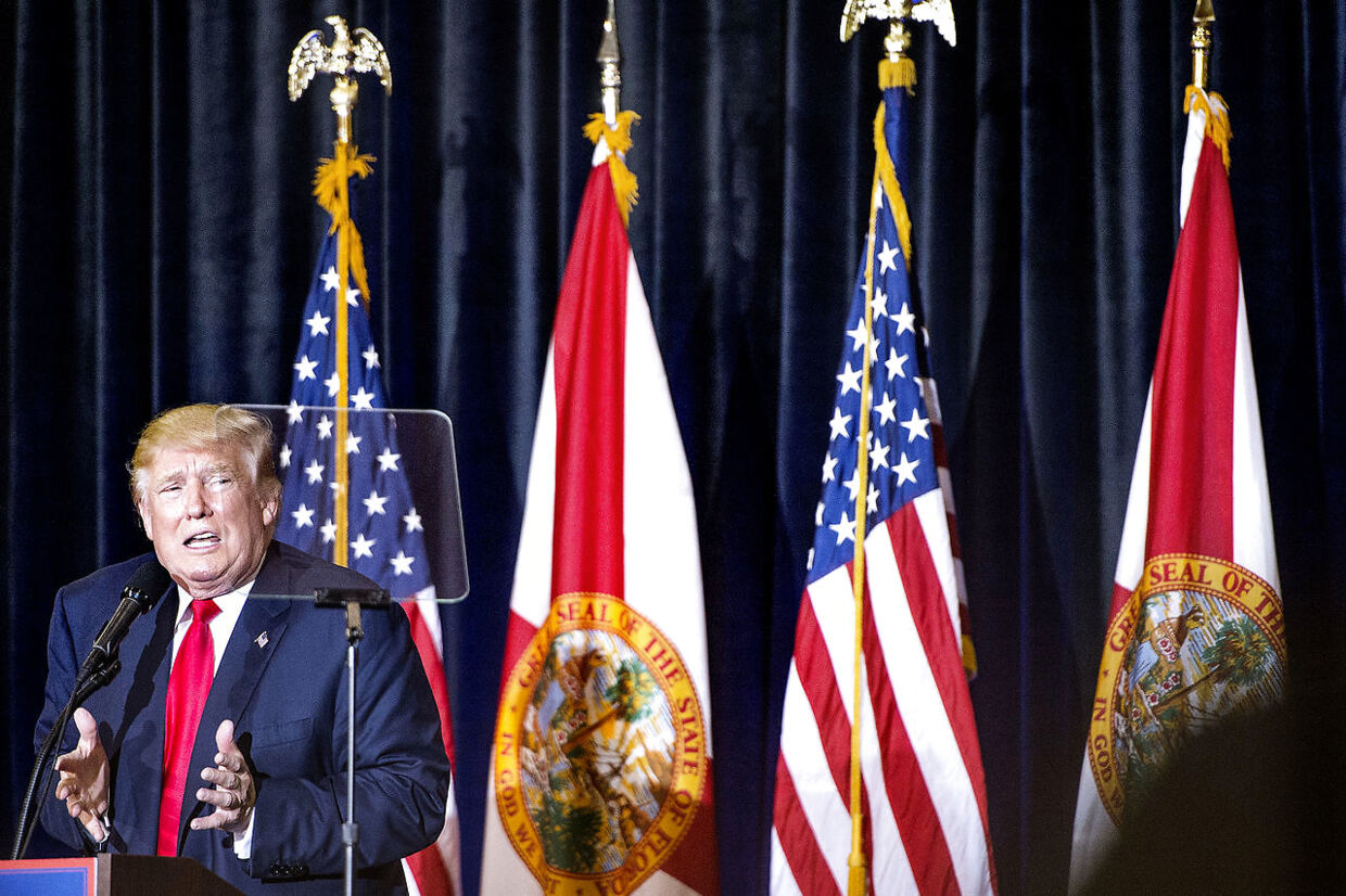 Amerikansk præsidentvalg 2016. Donald Trump holder valgmøde i Tampa, Florida få dage før amerikanerne skal vælge deres næste præsident.