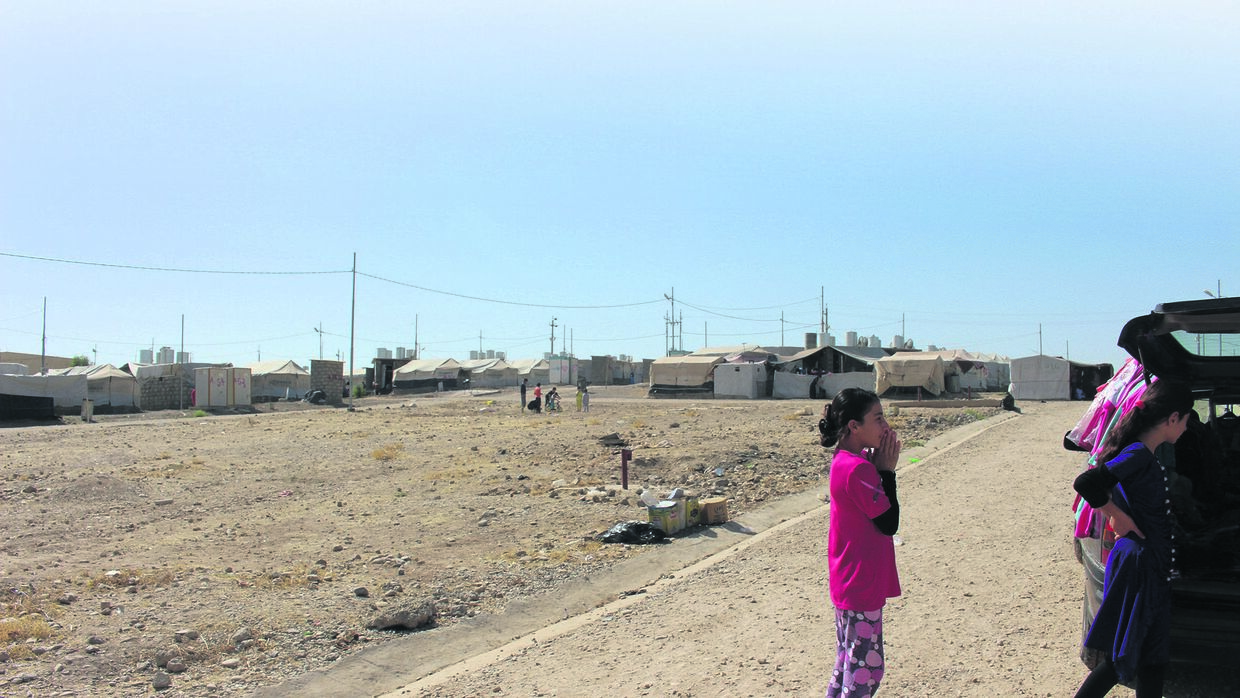 Khanke-lejren i Nordirak, hvor der bor 16.950 personer med 3000 telte, alle flygtet fra IS.