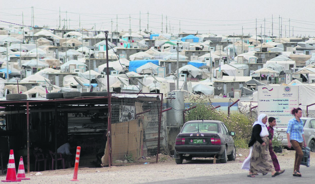 Khanke-lejren i Nordirak, hvor der bor 16.950 personer med 3.000 telte, alle flygtet fra IS. 