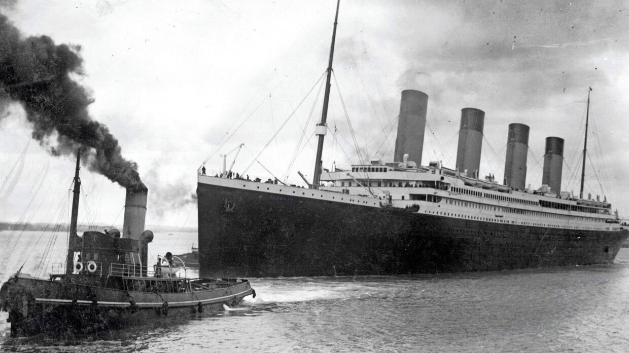 Fotoet fra 4. april 2012 viser »Titanic« forlade Southampton. Foto: AFP